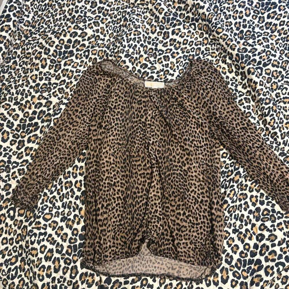 Michael Kors Leopard Print Top sized M